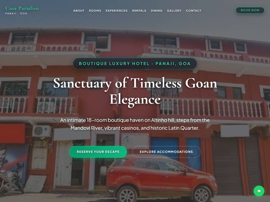 Hotel Casa Paradiso website