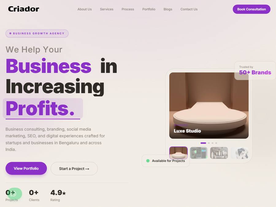 Criador website