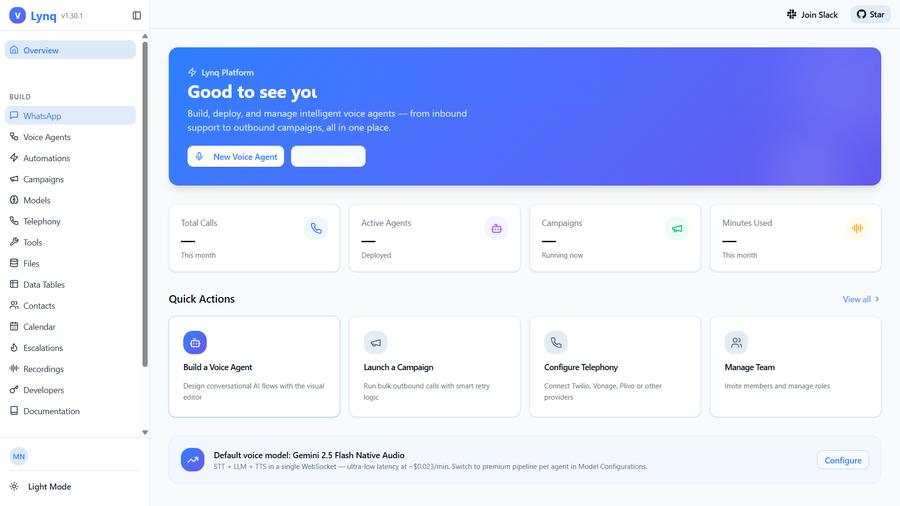 Lynq — AI automation platform website