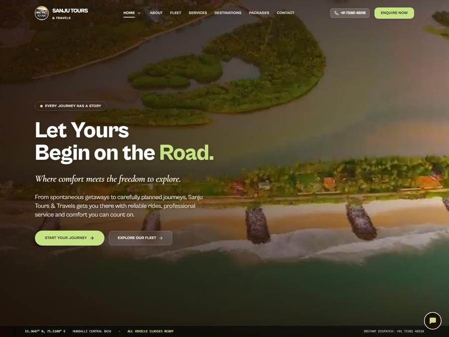 Sanju Tours & Travels website