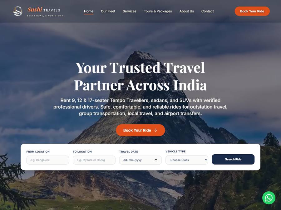 Sushi Tours & Travels website